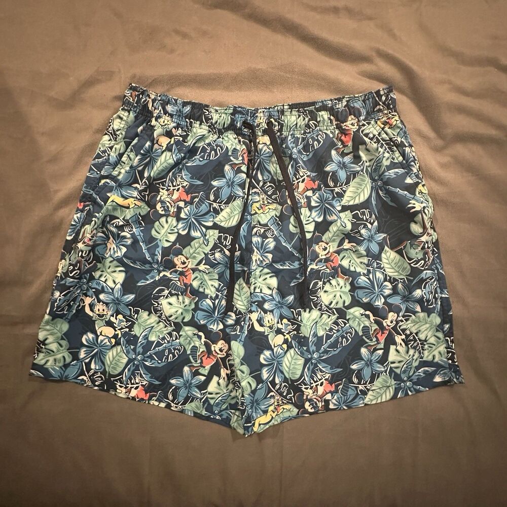 Disney Parks Summer Fun Mickey & Friends Swim Trunks Mens 2XL Tropical Vacation